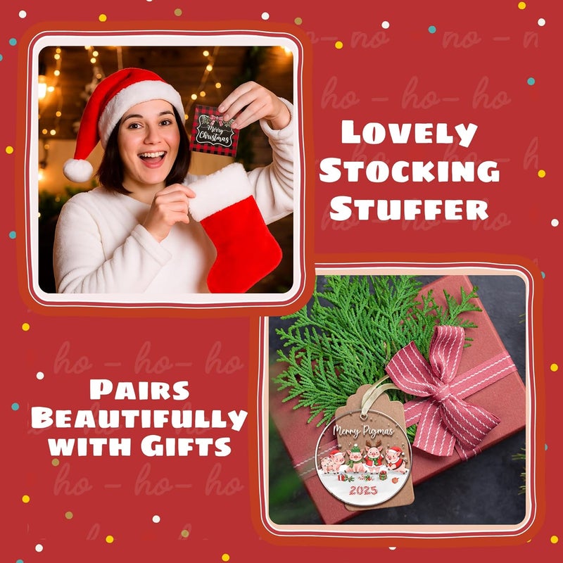 TEEBIM Pig Christmas Ornament - Pig Lover Gifts for Women, Men - Farm Animals Ornaments for Christmas Tree - Cute Farm Animal Gifts for Women, Men, Lovers - Acrylic Hanging Ornament 2025 - Image 4